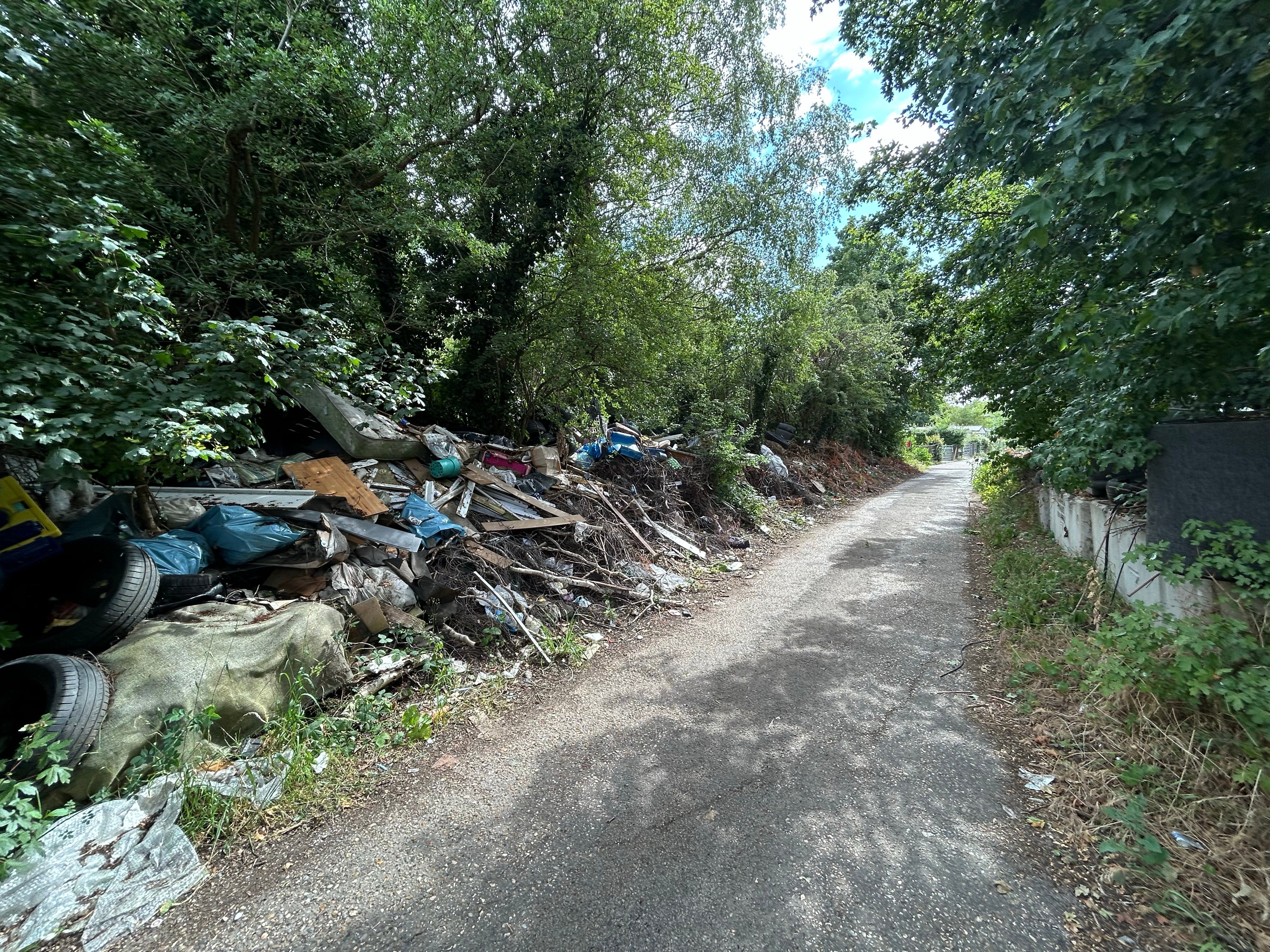Fly-Tipped Waste from Former Felsted Railway Station
